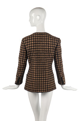 Lot 26 - A Chanel herringbone wool jacket with gilt 'perfume bottle' buttons, late 1980s-early 1990s