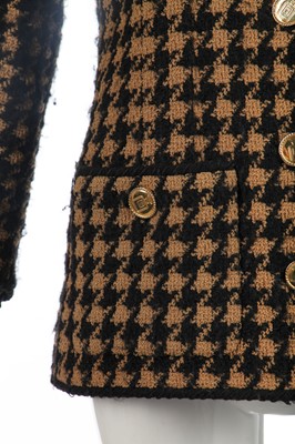 Lot 26 - A Chanel herringbone wool jacket with gilt 'perfume bottle' buttons, late 1980s-early 1990s