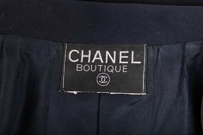 Lot 31 - A Chanel navy wool double-breasted blazer, probably late 1980s