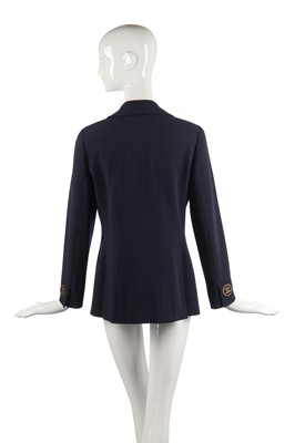 Lot 31 - A Chanel navy wool double-breasted blazer, probably late 1980s