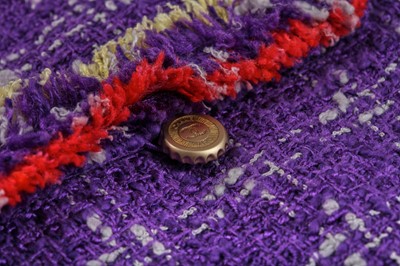 Lot 29 - A Chanel checked purple silk-cotton tweed jacket, Spring-Summer 2006