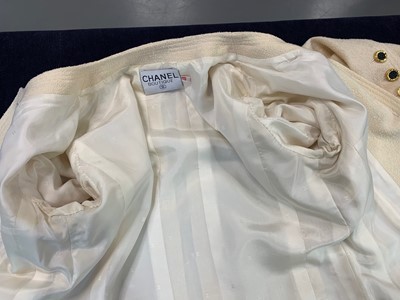 Lot 24 - A Chanel ivory bouclé wool jacket, 1990s