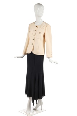Lot 24 - A Chanel ivory bouclé wool jacket, 1990s