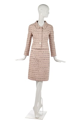 Lot 25 - A Chanel dusky-pink wool-blend suit, circa 1999