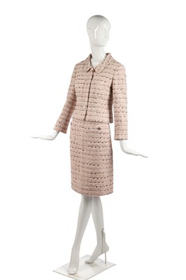 Lot 25 - A Chanel dusky-pink wool-blend suit, circa 1999