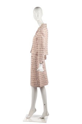 Lot 25 - A Chanel dusky-pink wool-blend suit, circa 1999