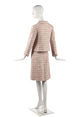 Lot 25 - A Chanel dusky-pink wool-blend suit, circa 1999