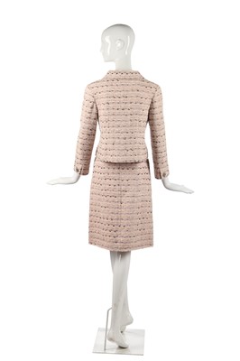 Lot 25 - A Chanel dusky-pink wool-blend suit, circa 1999