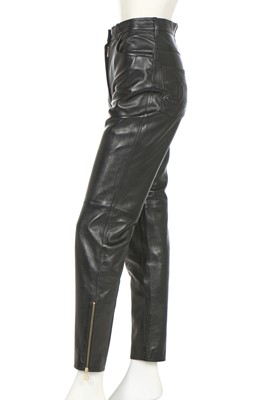 Lot 55 - A pair of Chanel lambskin leather trousers, probably Autumn-Winter 1990-91