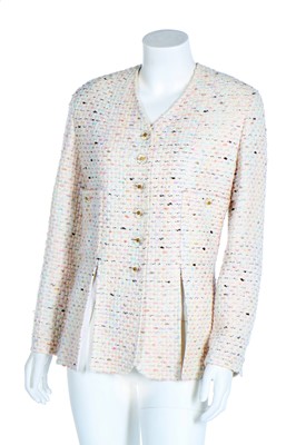Lot 53 - A Chanel pastel tweed jacket, late 1980s-early 1990s