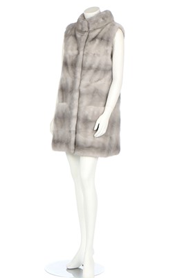 Lot 130 - A Frédéric Keskinidès silver mink longline gilet, modern
