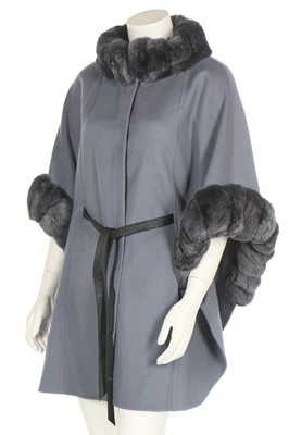 Lot 95 - A Loro Piana 'Salzburg' slate-blue cashmere cape, modern