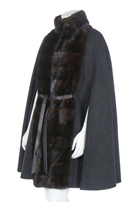 Lot 103 - A Loro Piana charcoal-grey cashmere cape, modern