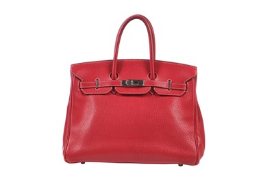 Lot 45 - An Hermès Rouge Braise Togo leather Birkin 35, 2002