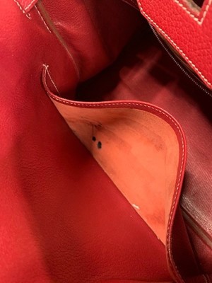 Lot 45 - An Hermès Rouge Braise Togo leather Birkin 35, 2002