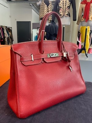 Lot 45 - An Hermès Rouge Braise Togo leather Birkin 35, 2002
