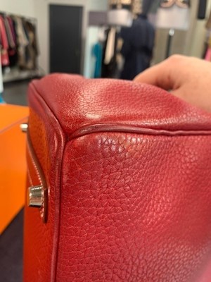 Lot 45 - An Hermès Rouge Braise Togo leather Birkin 35, 2002