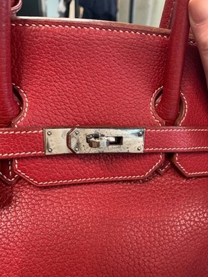 Lot 45 - An Hermès Rouge Braise Togo leather Birkin 35, 2002