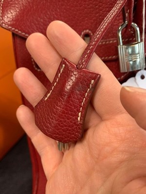 Lot 45 - An Hermès Rouge Braise Togo leather Birkin 35, 2002