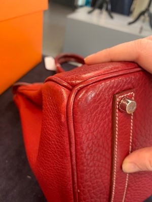 Lot 45 - An Hermès Rouge Braise Togo leather Birkin 35, 2002