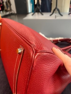 Lot 45 - An Hermès Rouge Braise Togo leather Birkin 35, 2002