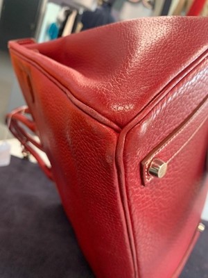 Lot 45 - An Hermès Rouge Braise Togo leather Birkin 35, 2002