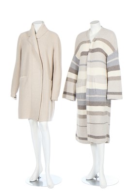 Lot 104 - A Loro Piana striped, knitted, cashmere ankle-length cardigan, modern