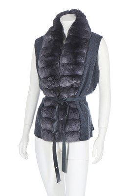 Lot 106 - A Loro Piana knitted cashmere and chinchilla fur gilet, modern
