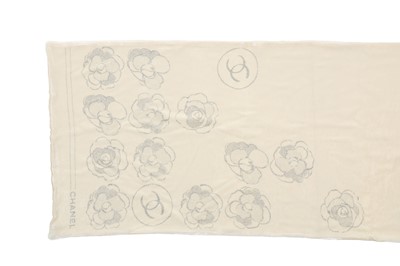 Lot 68 - A Chanel ivory velvet and silk scarf, 2000s