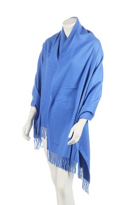 Lot 89 - An Hermès blue cashmere shawl, modern
