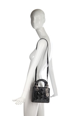 Lot 102 - A mini Lady Dior bag in Cannage patent leather, circa 2008