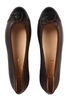 Lot 17 - Two pairs of Chanel two-tone leather ballet flats, modern