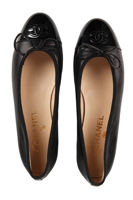 Lot 17 - Two pairs of Chanel two-tone leather ballet flats, modern