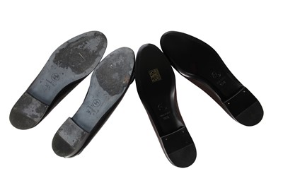 Lot 17 - Two pairs of Chanel two-tone leather ballet flats, modern