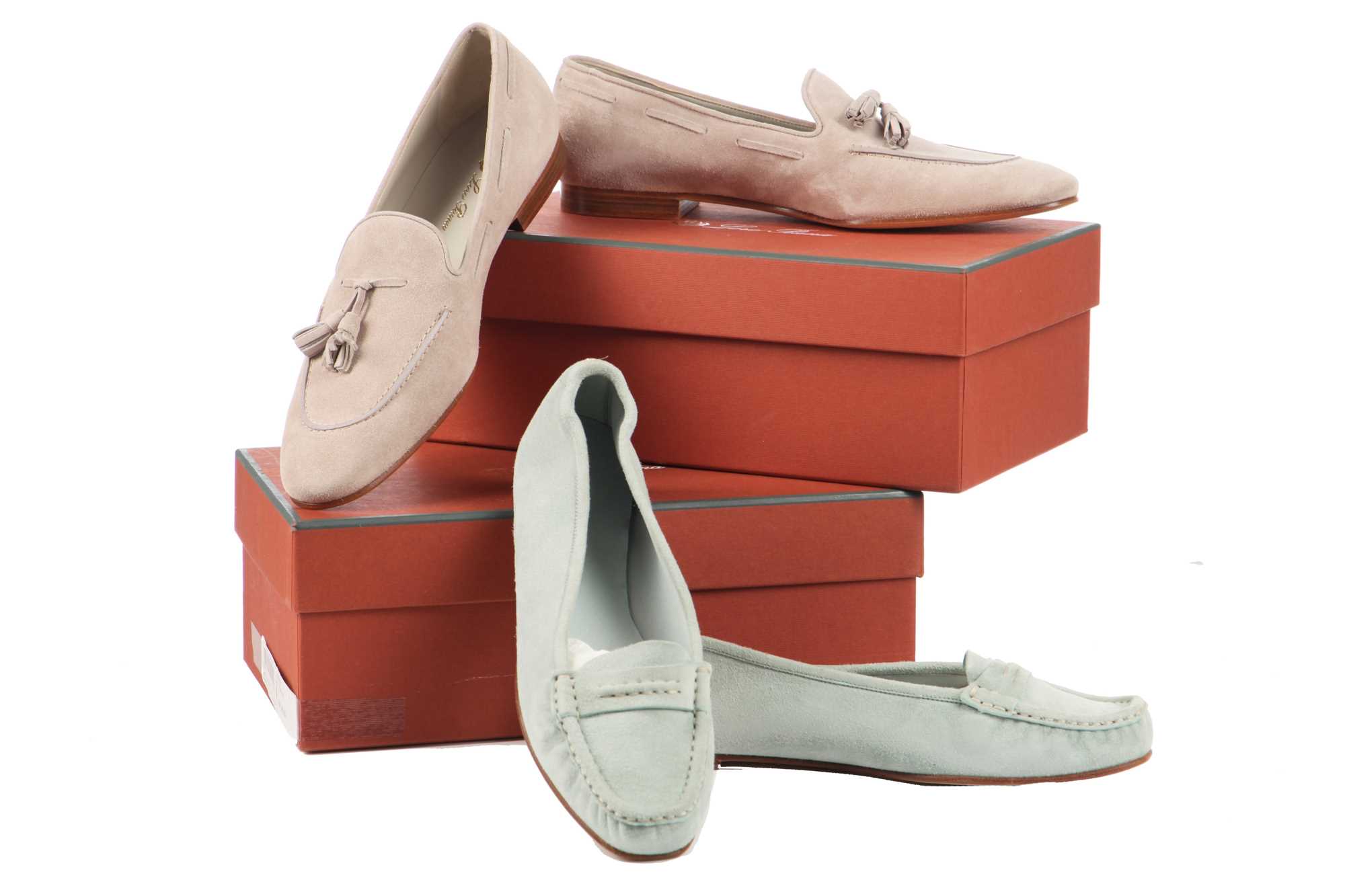 Lot 75 - Two pairs of Loro Piana suede loafers, modern