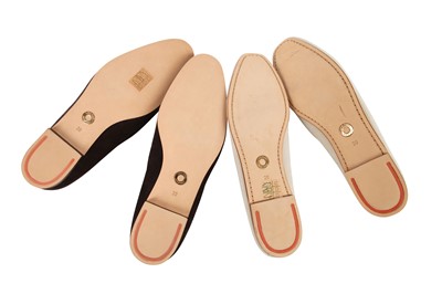 Lot 76 - Two pairs of Loro Piana suede loafers, modern