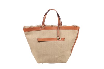 Lot 74 - A Loro Piana canvas and leather summer tote bag, modern