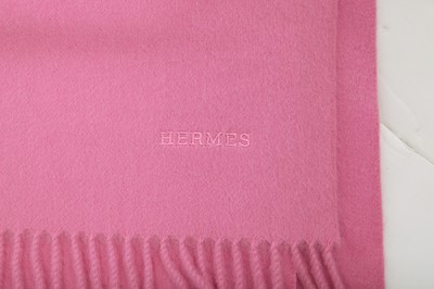 Lot 57 - An Hermès pink cashmere shawl, modern