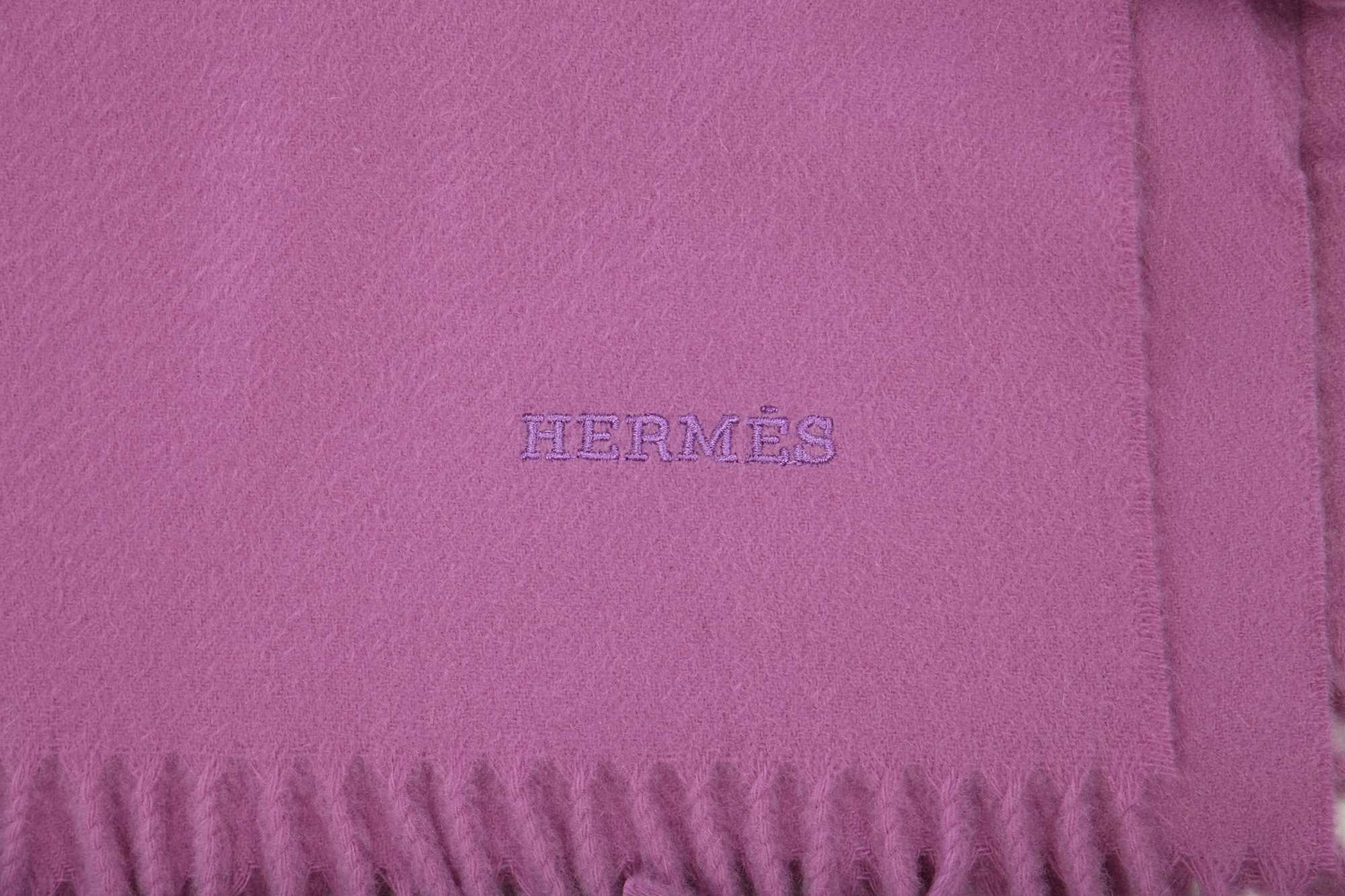 Lot 56 - An Hermès lilac cashmere shawl, modern