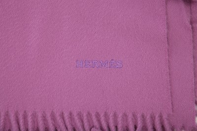 Lot 56 - An Hermès lilac cashmere shawl, modern