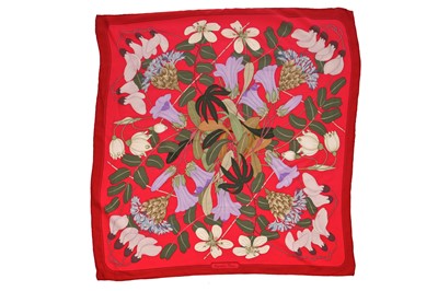 Lot 54 - An Hermès printed silk-cashmere scarf, modern
