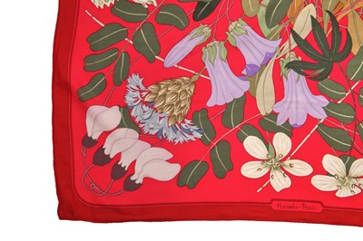 Lot 54 - An Hermès printed silk-cashmere scarf, modern