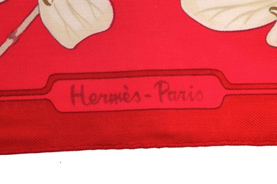 Lot 54 - An Hermès printed silk-cashmere scarf, modern