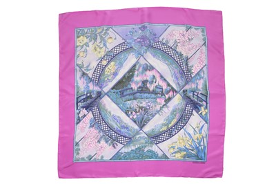 Lot 54 - An Hermès printed silk-cashmere scarf, modern