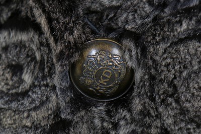 Lot 95 - A shaved rabbit fur jacket with fox fur collar and cuffs, modern