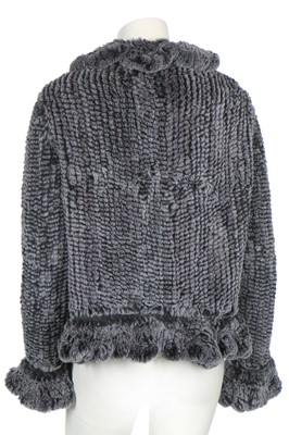 Lot 95 - A shaved rabbit fur jacket with fox fur collar and cuffs, modern