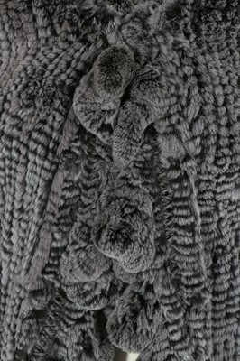 Lot 95 - A shaved rabbit fur jacket with fox fur collar and cuffs, modern