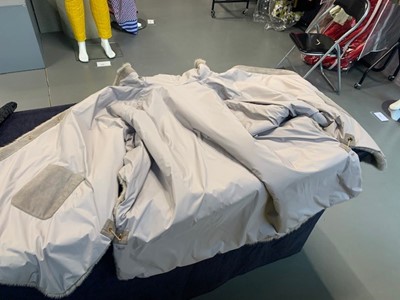Lot 84 - A Loro Piana 'Kulm' white mink reversible poncho, modern