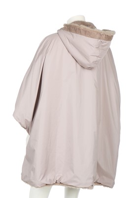 Lot 84 - A Loro Piana 'Kulm' white mink reversible poncho, modern