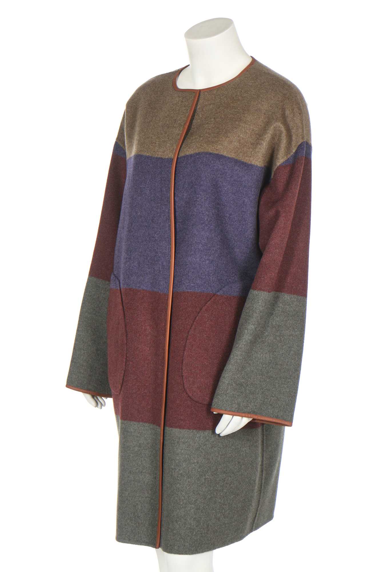 Lot 82 - A Loro Piana reversible striped cashmere coat, modern